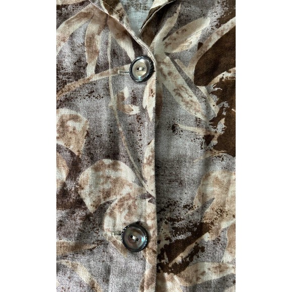 Coldwater Creek Womens Size Large Fall Leaves Linen Blend Button‎ Up Dress - Picture 3 of 8